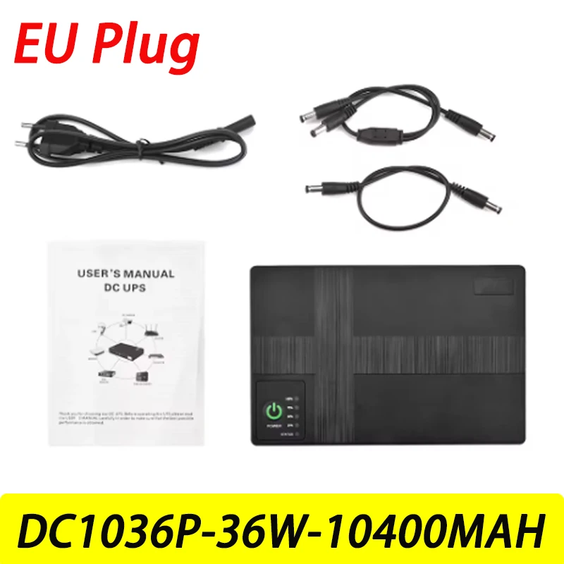 

DC1036P-36W-10400MAH DC Uninterruptible Power Supply UPS Router Optical Cat Built-in Adapter Backup Power Supply 5V 12V 2A 24V