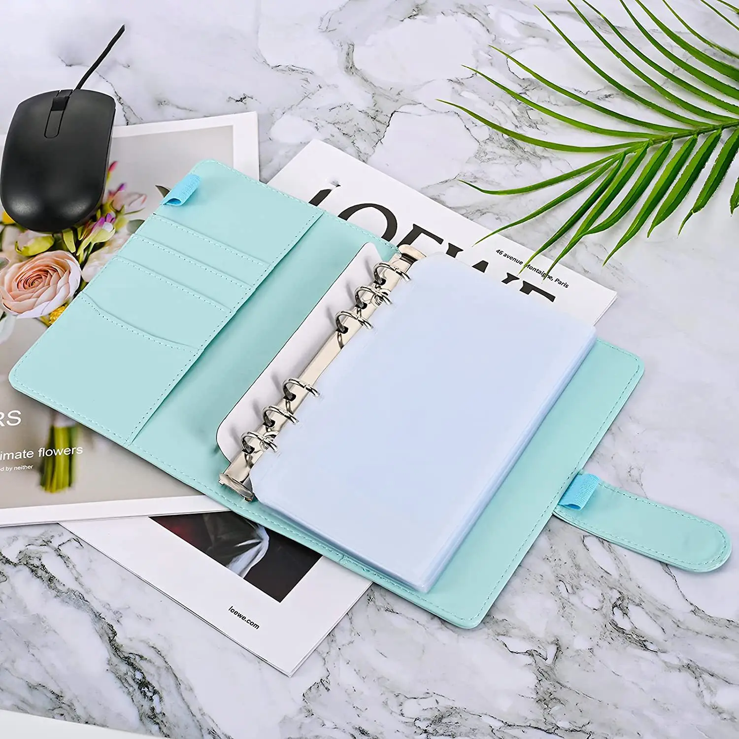 A6 Budget Binder with Zipper Envelopes-Money Organizer for Cash with 20 Cash Envelopes for Budgeting, Cash Binder
