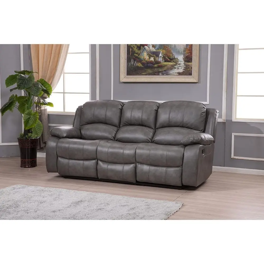 

Leather Reclining Sofa 8018 in Gray with Multiple Colors