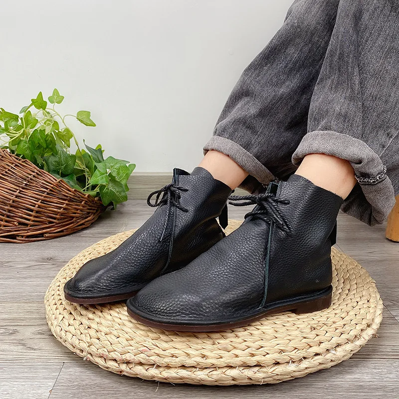 Women Shoes Square Heel Footwear Shoes Ladies Waterproof Shoes Women Shoes Zapatos Mujer  Women\'s Leather Shoes cow Leather