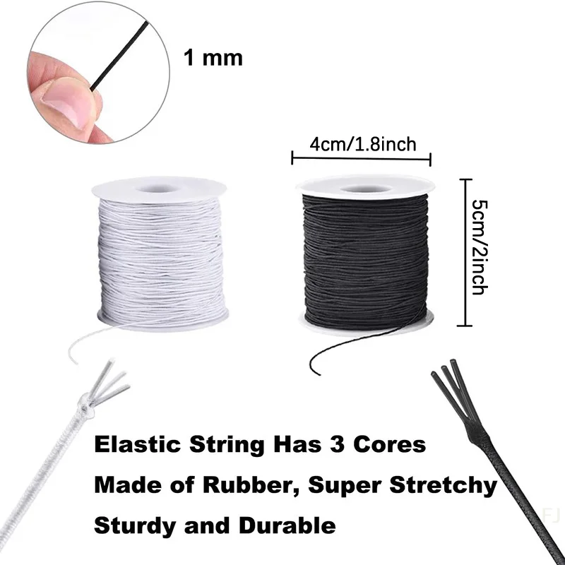 [YU]100M/Roll Elastic Cord 1mm Stretchy String Sturdy Bracelet String Elastic String For Bracelets Jewelry Making