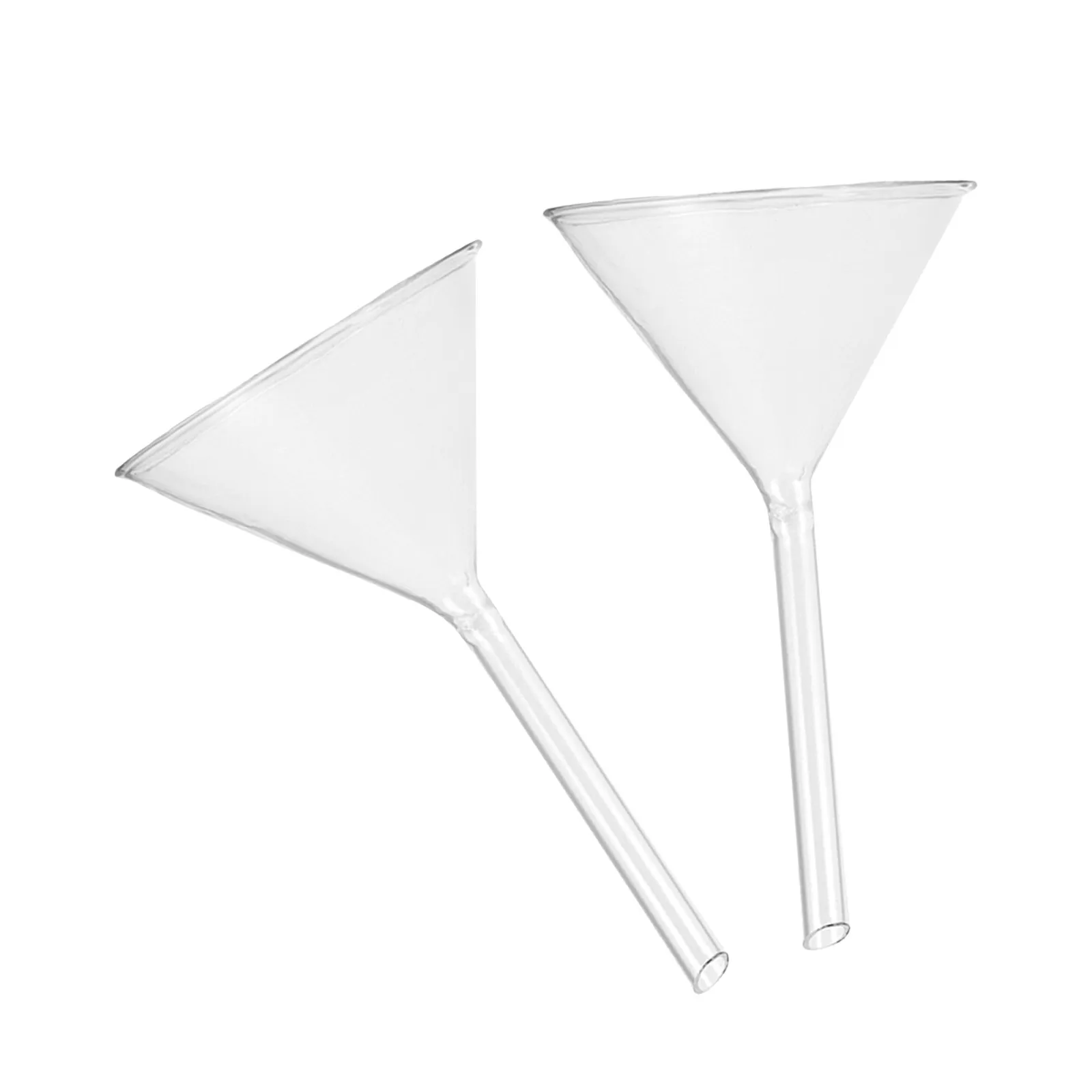 2Pcs Laboratory Filling Funnel Short Neck 100Mm Glass Triangle Scientific Funnel for Transferring Essences and Extracts