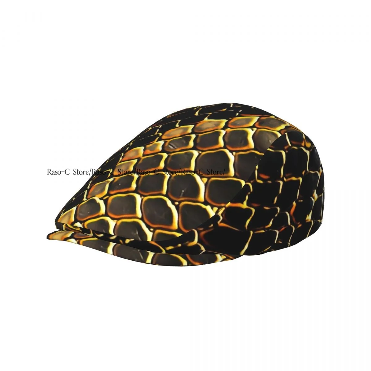 Spring Summer Adult Flat Cap Snake Scale Pattern Unisex Newsboy Ivy Cap Light Thin Forward Beret Outdoor Hat