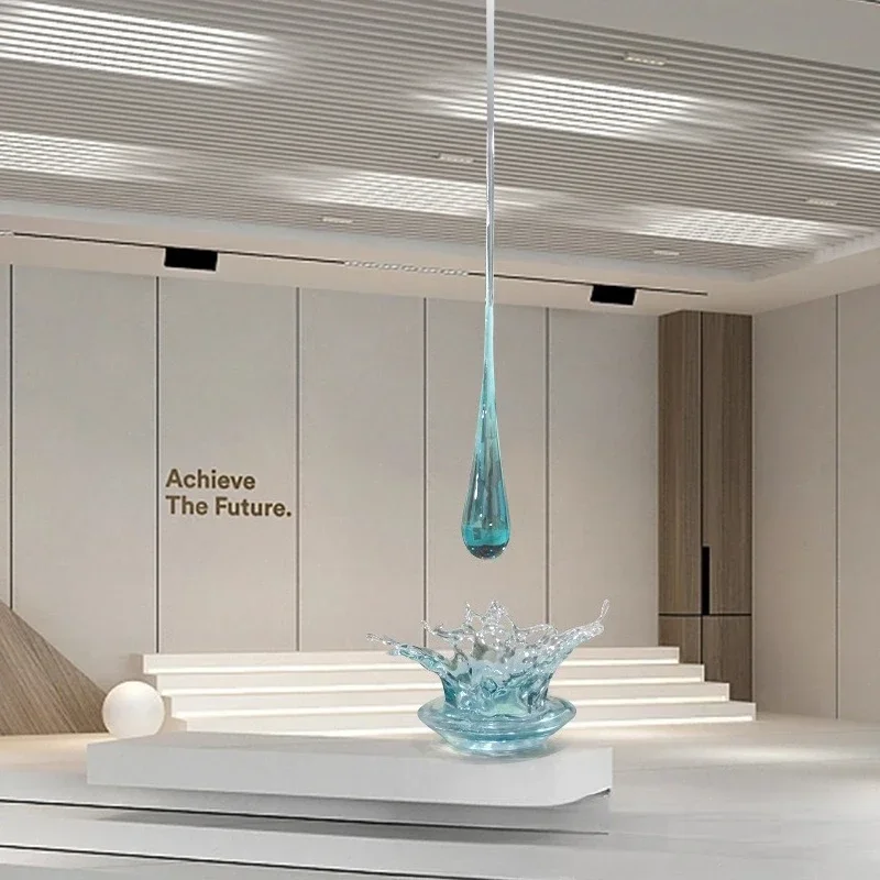 Splash sculpture decoration, clubhouse lobby foyer creativity, water drop ornament