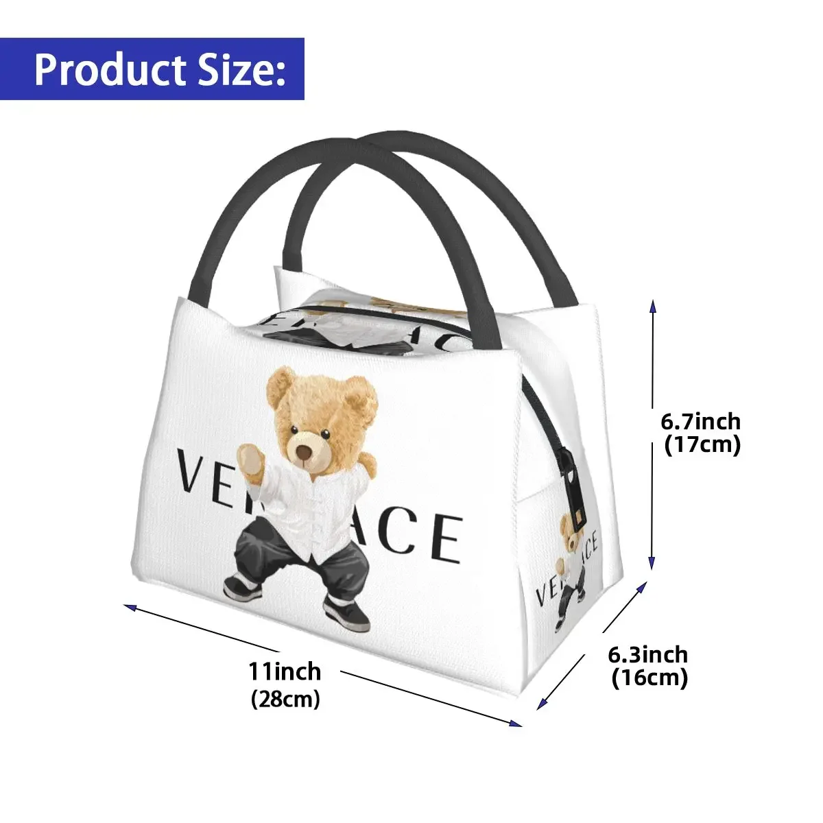 Luxury Brands Print Lunch Bag Vintage Lunch Box Travel Convenient Tote Food Bags Print Cooler Bag