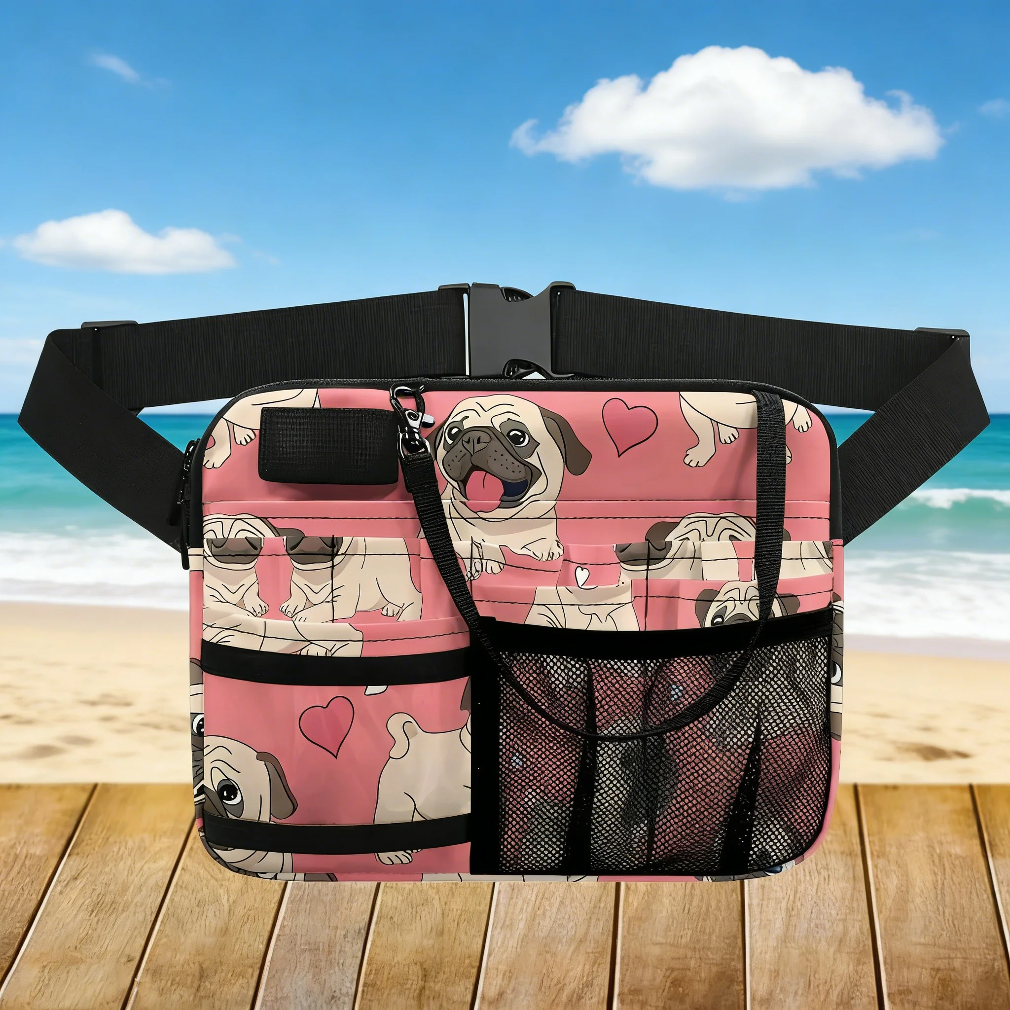 

Cute Animal Medical Print Utility Waist Bag, Adjustable Multi Pocket Fanny Pack for Veterinarians, Vet Nurses & Pet Lovers, Larg