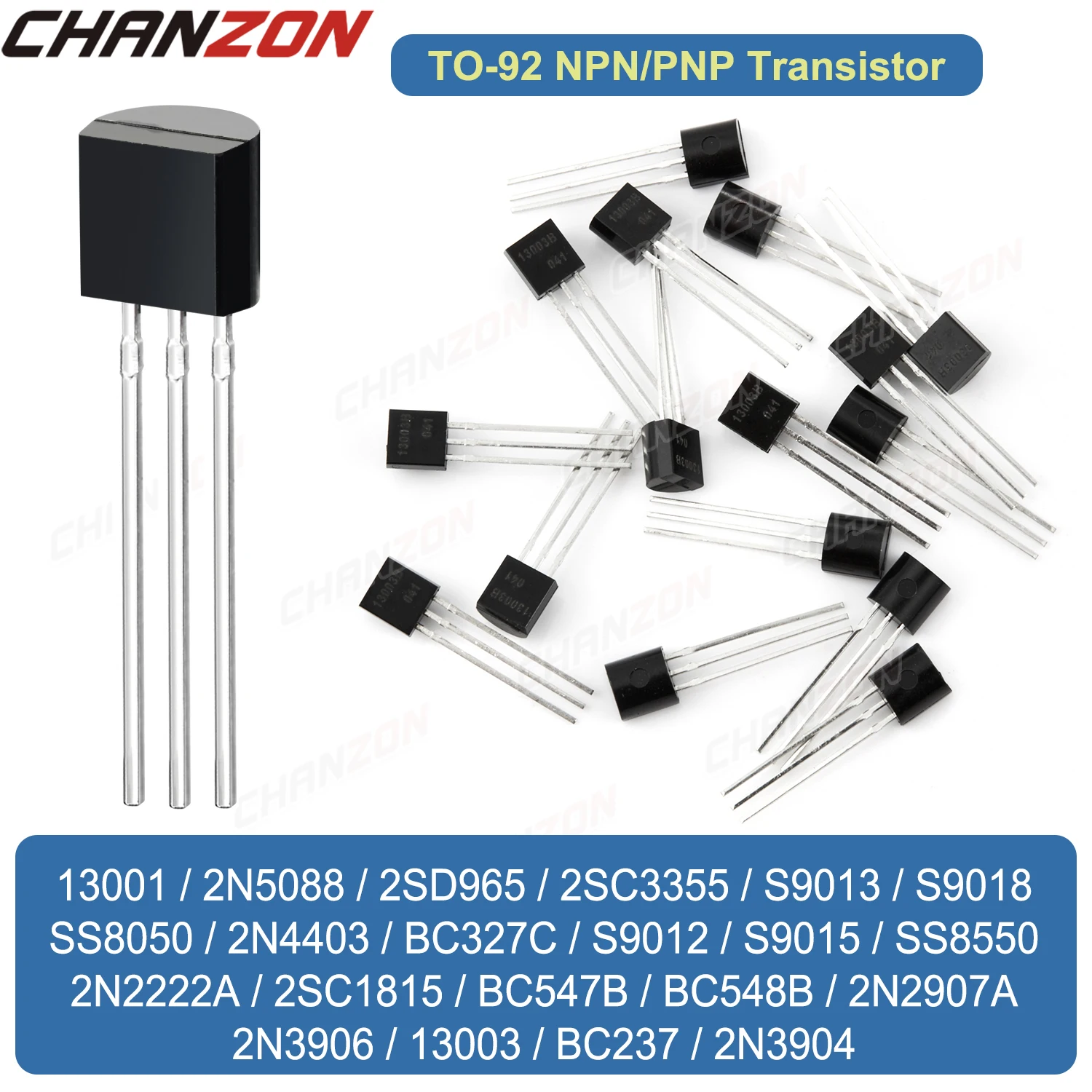 NPN PNP TO92 Transistor 2N3904 Ss8550 Ss8050 Bc547B 2N2222A S9012 S9015 Bc548B 2Sc1815 2N2907A 2N3906 Triode Tube Transistores