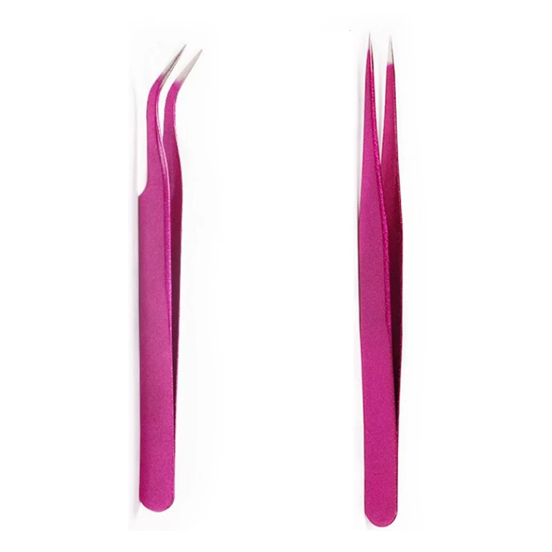 1pc Edelstahl pinzette gebogene Aufnahme werkzeuge Wimpern verlängerung spitze Zange Clip Maniküre Nail Art Tool