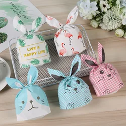 50pcs/lot Rabbit Ears Gift Plastic Packaging Bags Baking Cookies Nougat Candy Bag Creative Cute  Kids Gifts Boy Girl