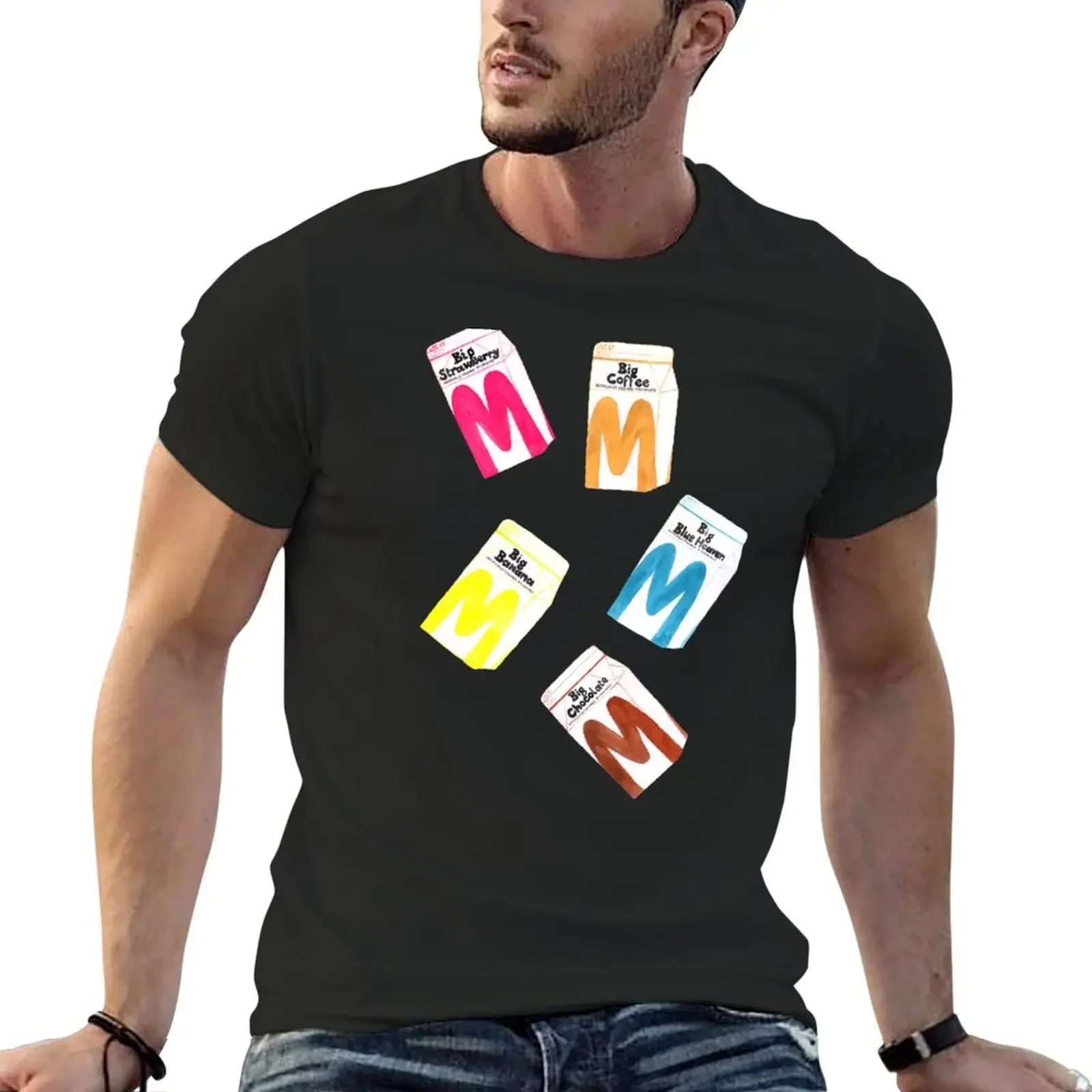 

Big M Party - Mustard T-Shirt summer top boys whites plain black t shirts men
