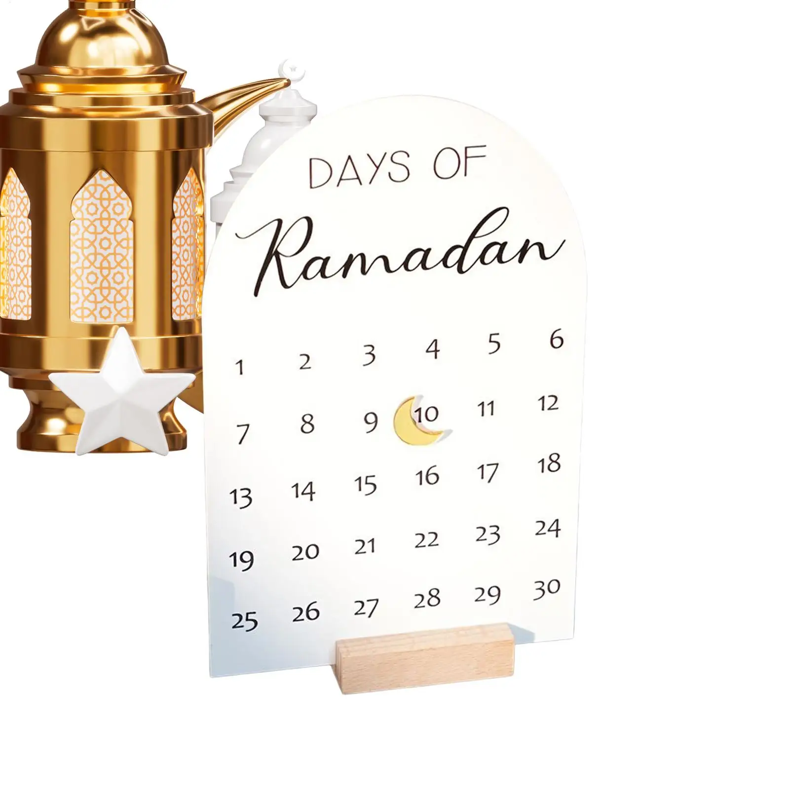 Ramadan Countdown Calendar Acrylic Eid Mubarak Ornament Kareem Ramadan Decoration 2026 For Home Islamic Muslim Party Decor Gifts