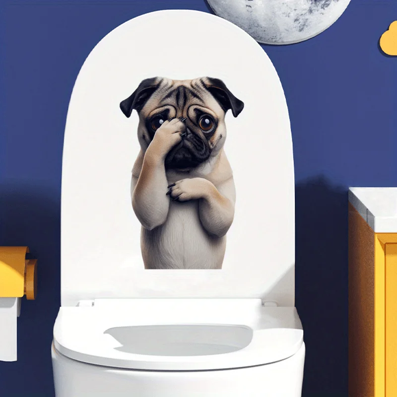 1 piece of funny and funny toilet stickers pretending not to peek, creative and fun toilet cover stickers for decorating bathroo