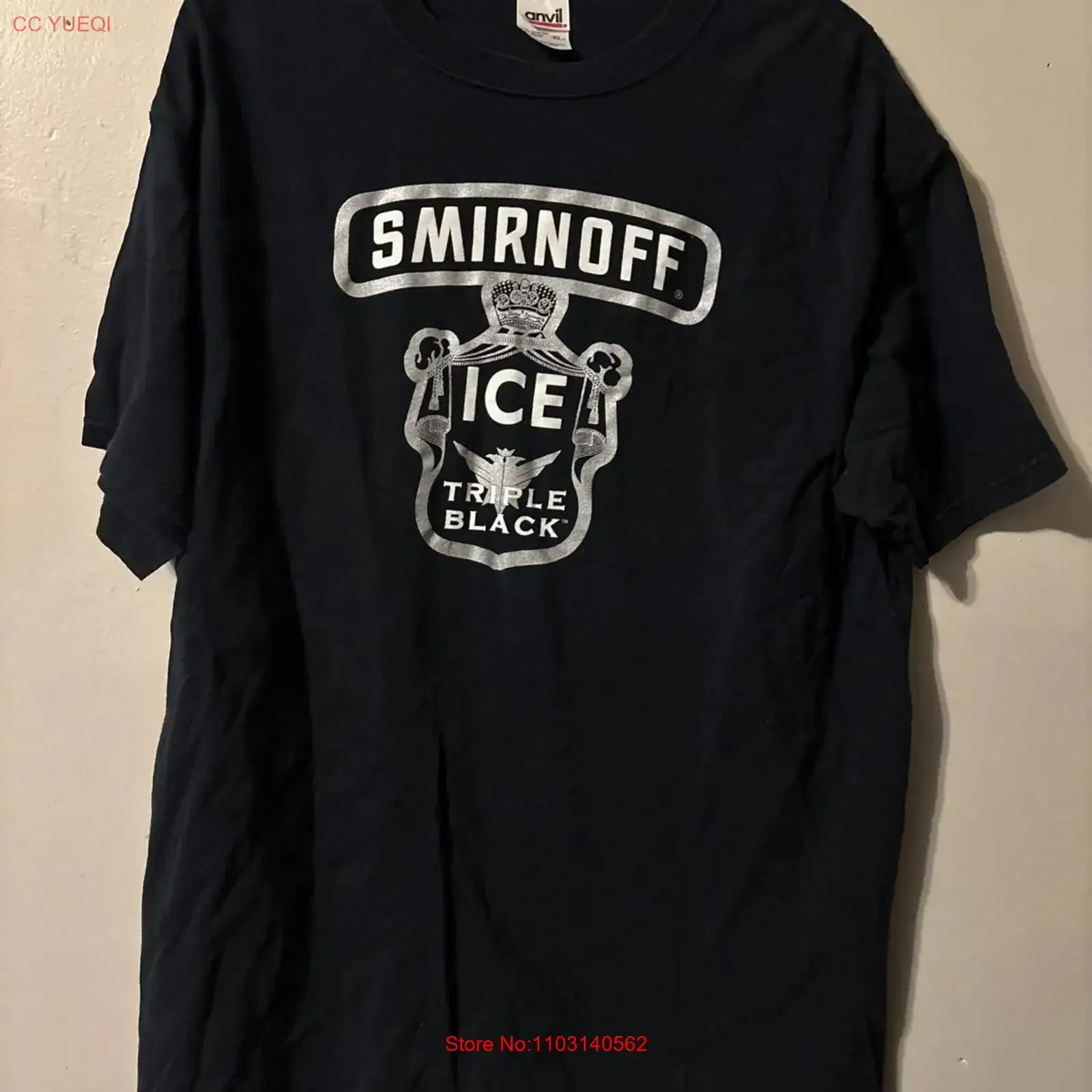 Smirnoff Ice Triple Черная двусторонняя футболка XL Бар Паб Алкоголь Y2K винтажная стираная слегка модная универсальная дышащая футболка