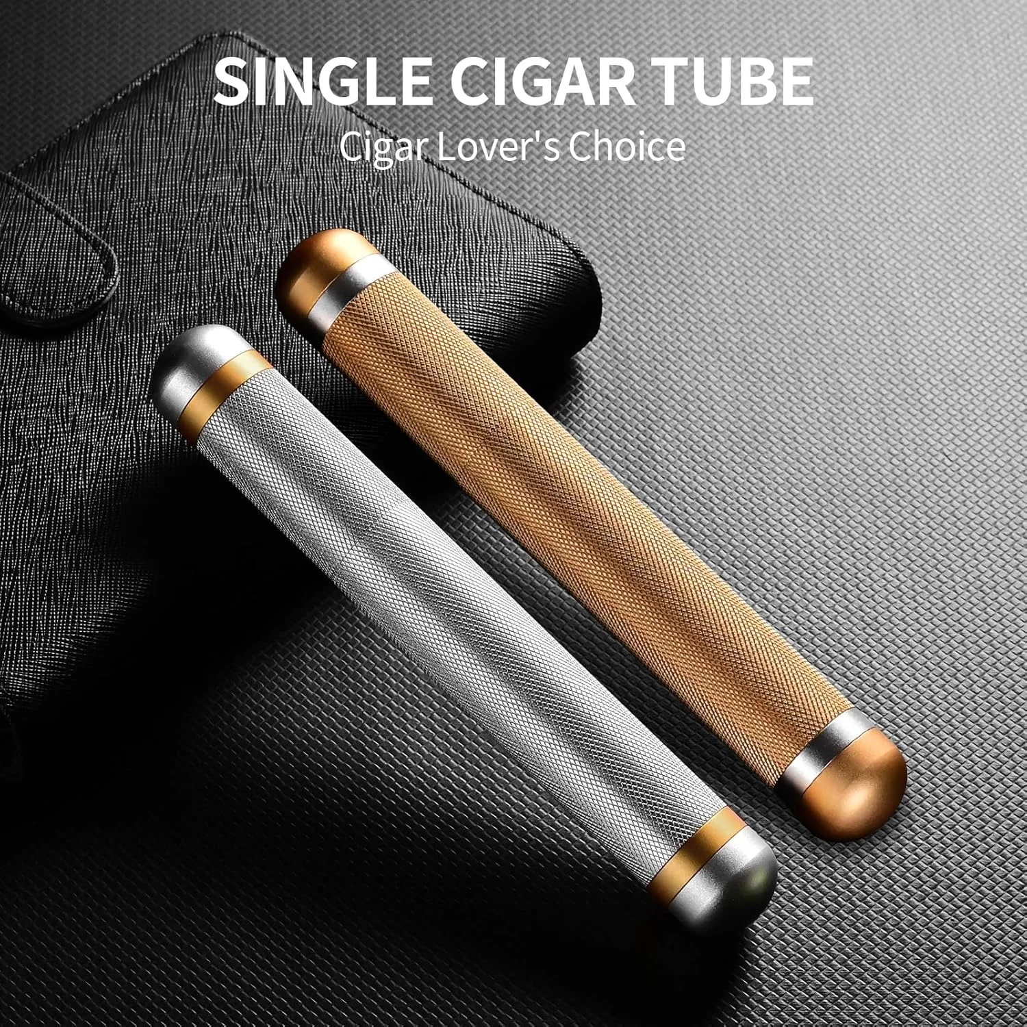 Aluminum Cigar Case Tube Portable Elegant Travel Single Metal Cigar Humidor Air Tight Smell Proof Cigar Holder Smoking Tools