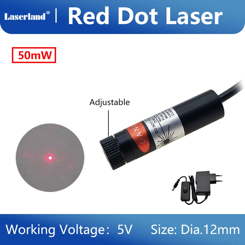 12Mm 650nm 5Mw 50Mw Rode Laser Punt Punt Projector Focussable Diode Module Locater