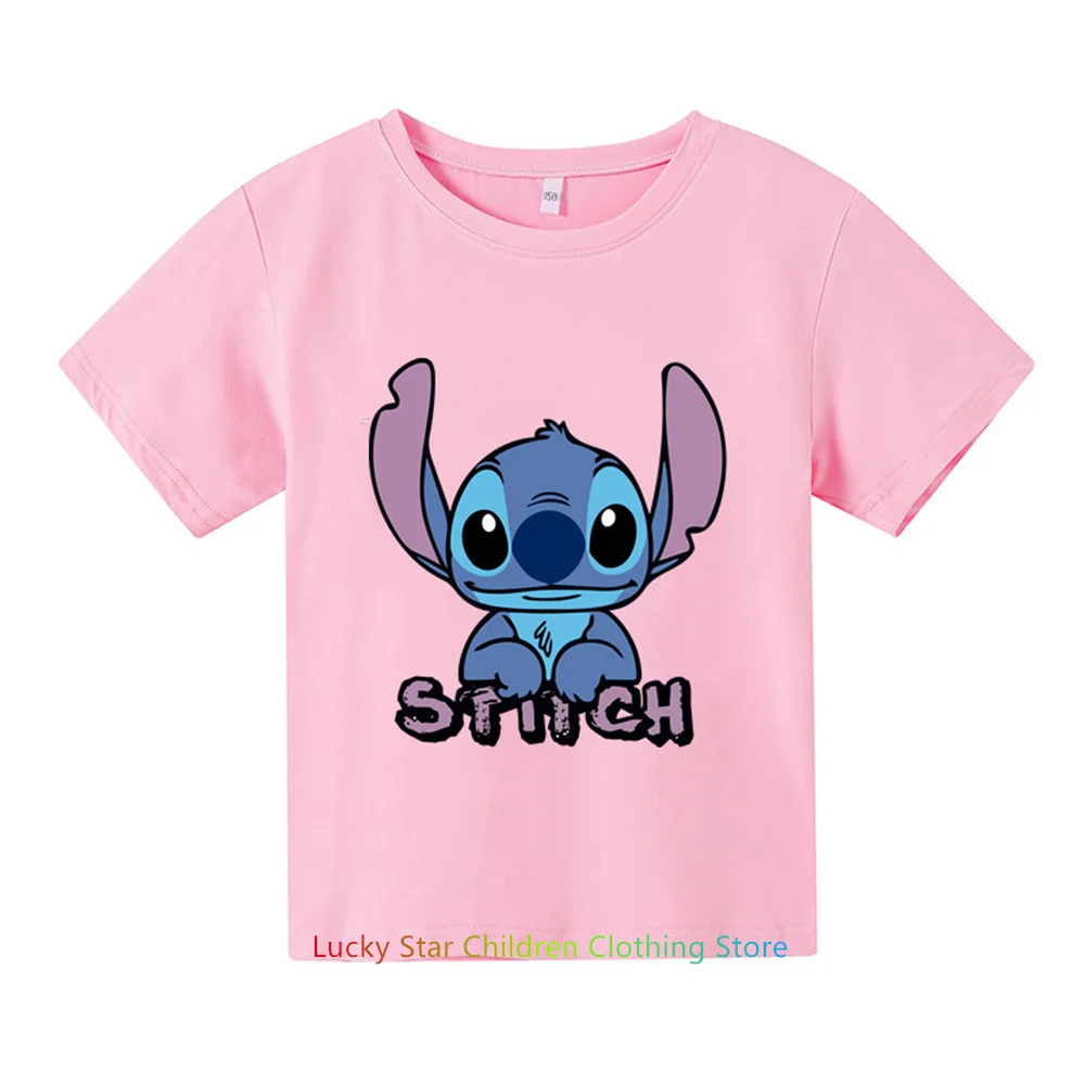 

Summer New White T Shirts Kids Harajuku Top Lilo & Stitch Kawaii Pattern Children T-shirts Dropship Fashion Outdoor Style