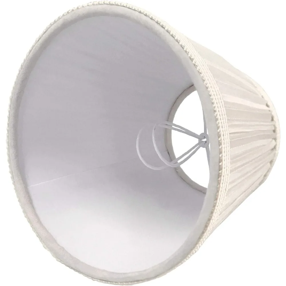 ظلال مصابيح الثريا الإمبراطورية ذات الطيات الفطر، 3 × 5 × 4.5 بوصة، لون قشر البيض، 6 عبوات، نمط المصمم #2