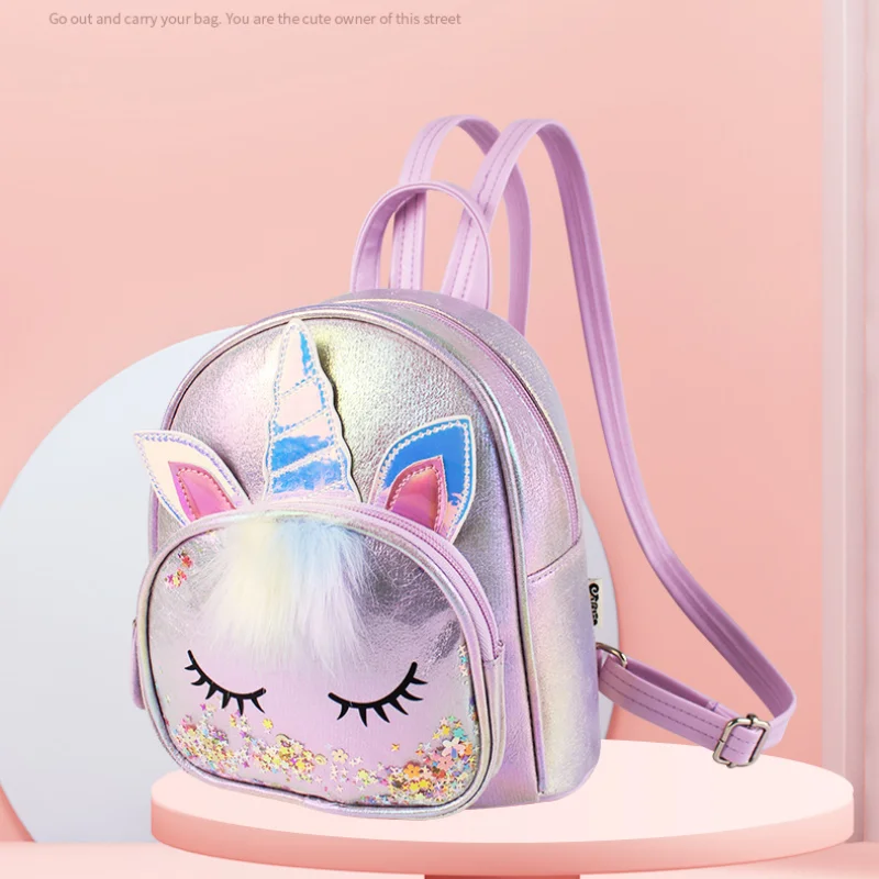 Big Tail Cat Sequin Unicorn Cute Plush Children\'s Backpack Cartoon Girls Fashion Children\'s Bag Backpack for Girls  School Bags