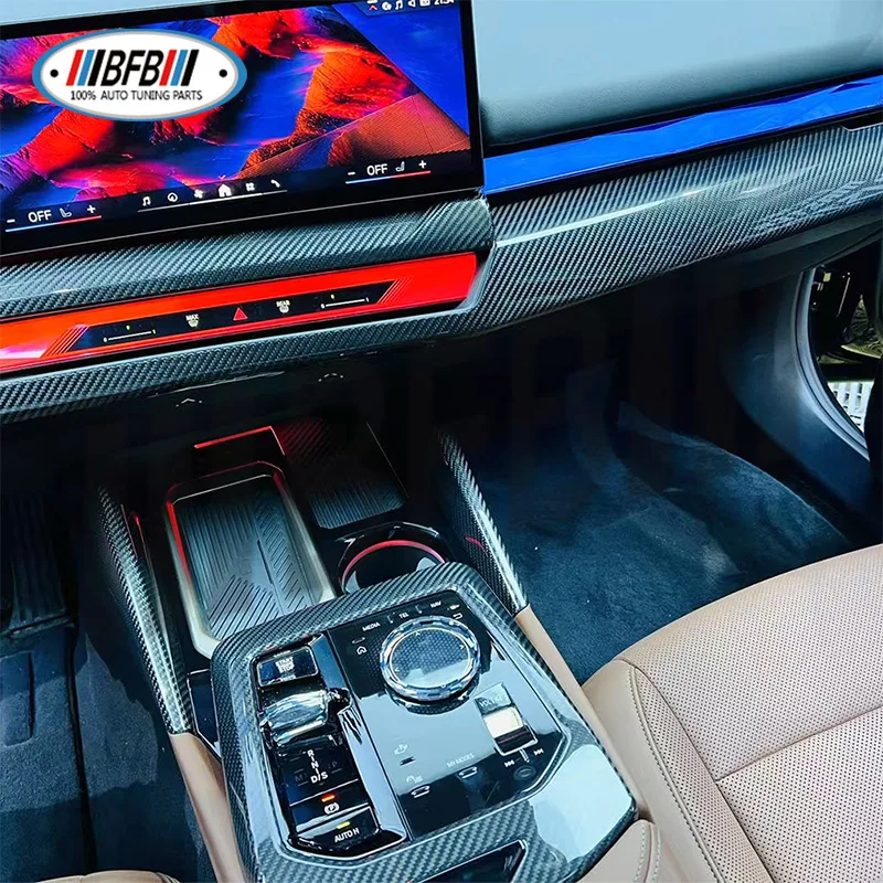 

For BMW 5 series i5 G60 2024up LHD Real Carbon Fiber Car Center Console Trim Panel Cover Interior Accessories