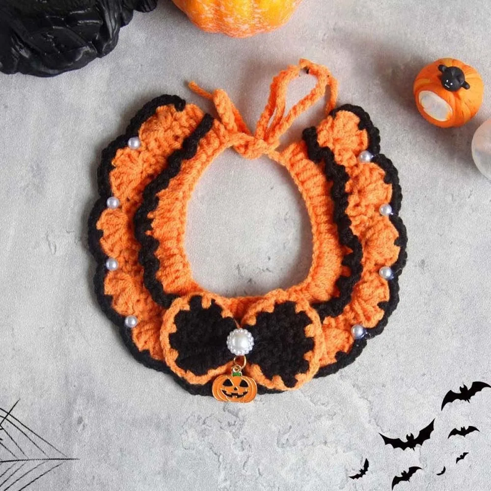 

Durable Breathable Halloween Pets Costumes Clothes Ghost Halloween Cat Headgear Cartoon Hollow Cat Woven Hat Bib Photos Props