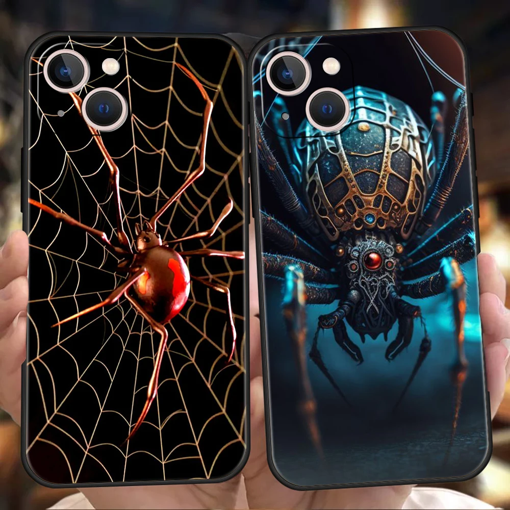 Cartoon Spider Phone Case for iPhone 16 15 14 13 12 Pro Max 11 Pro Max 7 8 Plus XS XR Max Shockproof Soft Shell Fundas Capas