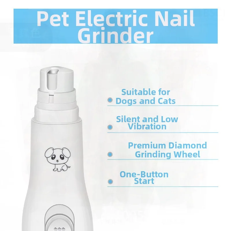 

Electric Dog Nail Grinder White Pet Nail Clipper for Cats And Kittens Charging Dog Nail File Tool for Novice Pet Grooming