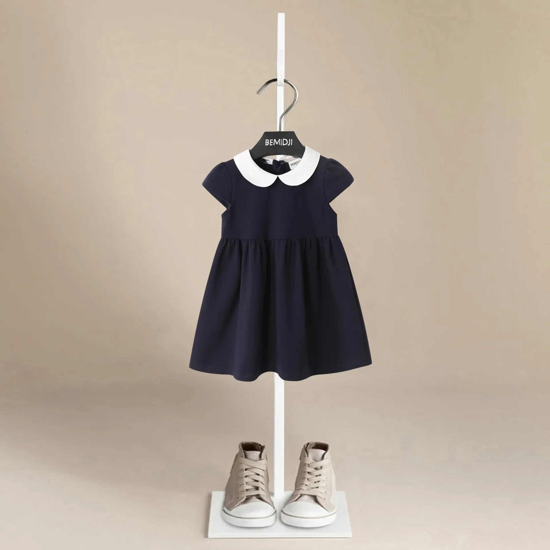 

Весеннее платье принцессы с рукавами на плечах для маленьких девочек, милое кукольное платье с воротником, осеннее платье для маленьких девочек, детская одежда, платье, детская одежда