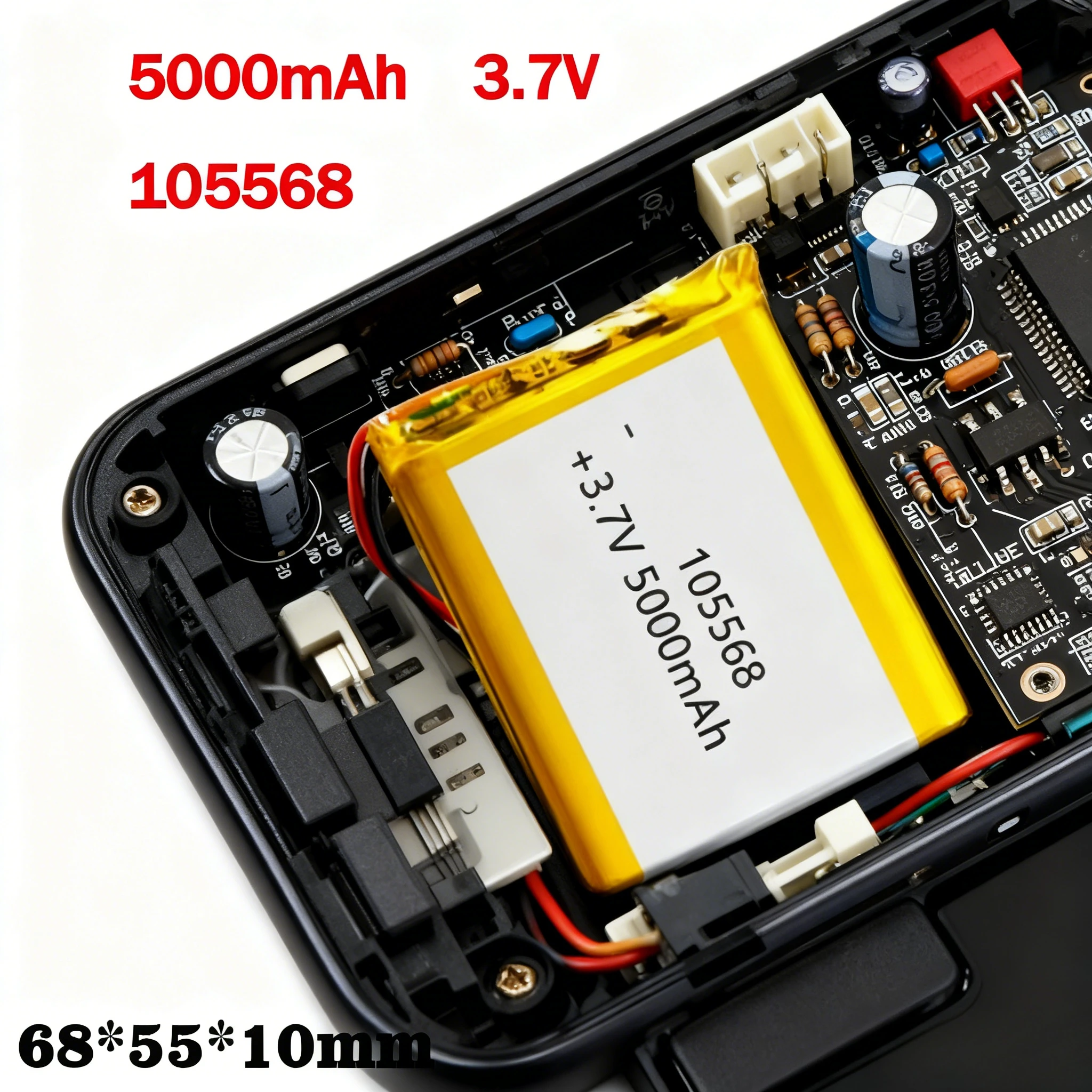 1-10PCS 105568 5000mAh 3.7V Rechargeable Li-Po Battery for Power Bank Hand Warmer LED Light Smart Robot Li-polymer Batteries