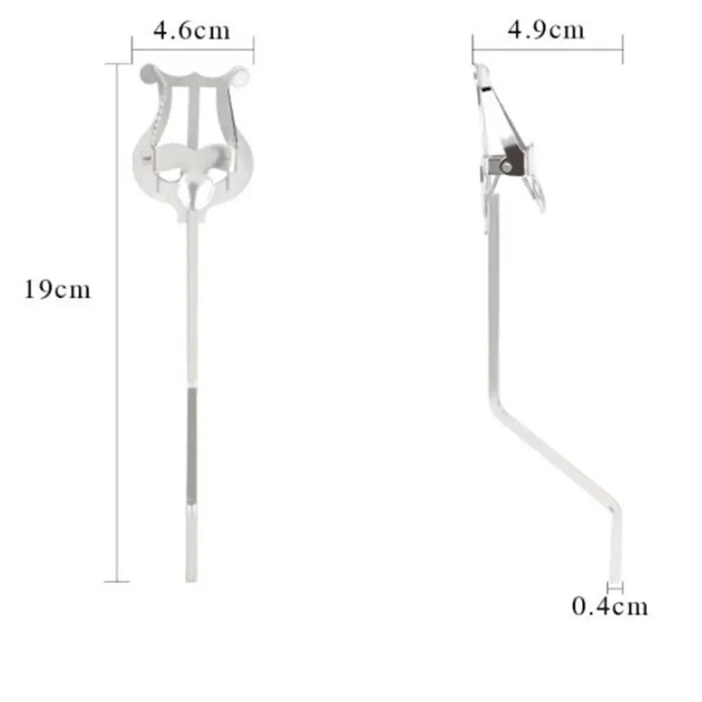 Saxophone Sheet Music Clip Stand Iron Clamp-on Holder Silver for Alto Tenor Saxophone Accessory