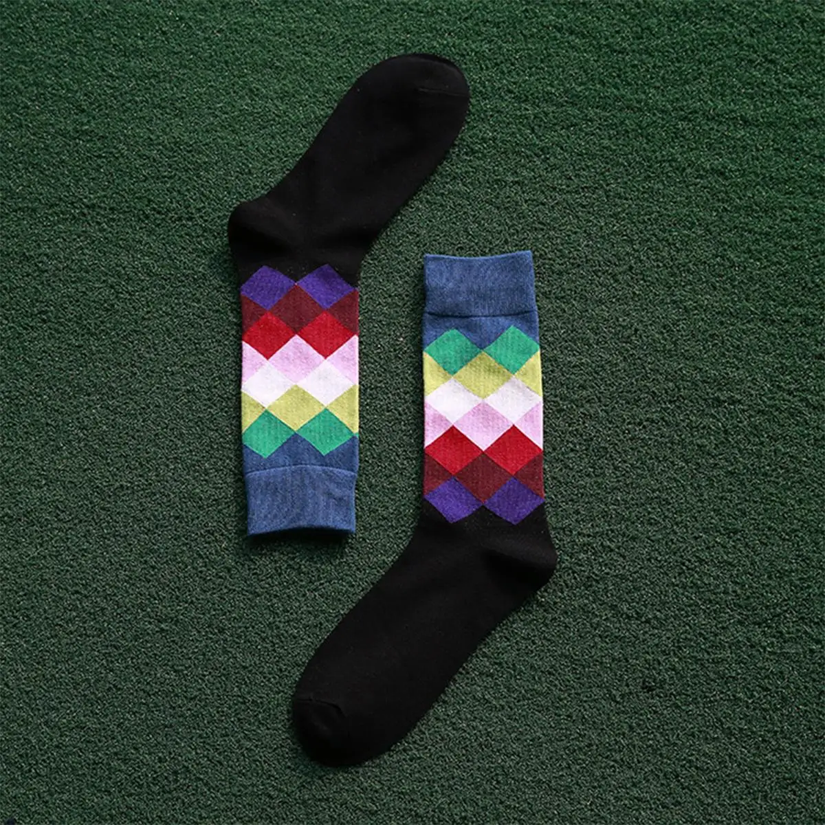 6 أزواج من الجوارب القطنية ذات الألوان المتدرجة خفيفة الوزن ومضادة للانزلاق وقابلة للتنفس للرجال مقاس 39 43 تصميم شبكي يناسب #6