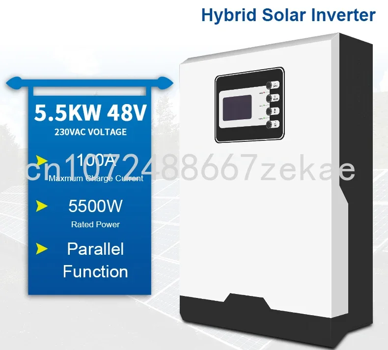 5.5KW solar inverter 500Vdc PV Input 230Vac 48V 100A MPPT Solar Charger 5500W Pure Sine Wave hybrid inverter With Bluetooth