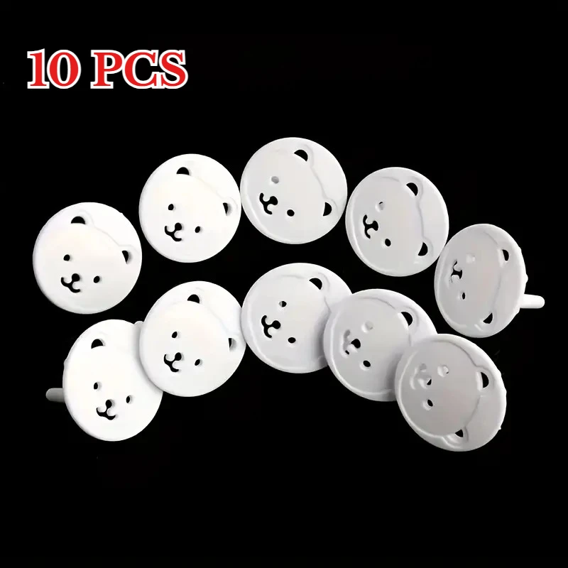 

10 European Standard Power Socket Protective Covers Dual Hole Protective Cover Baby Anti Electric Shock Safety Power Supply