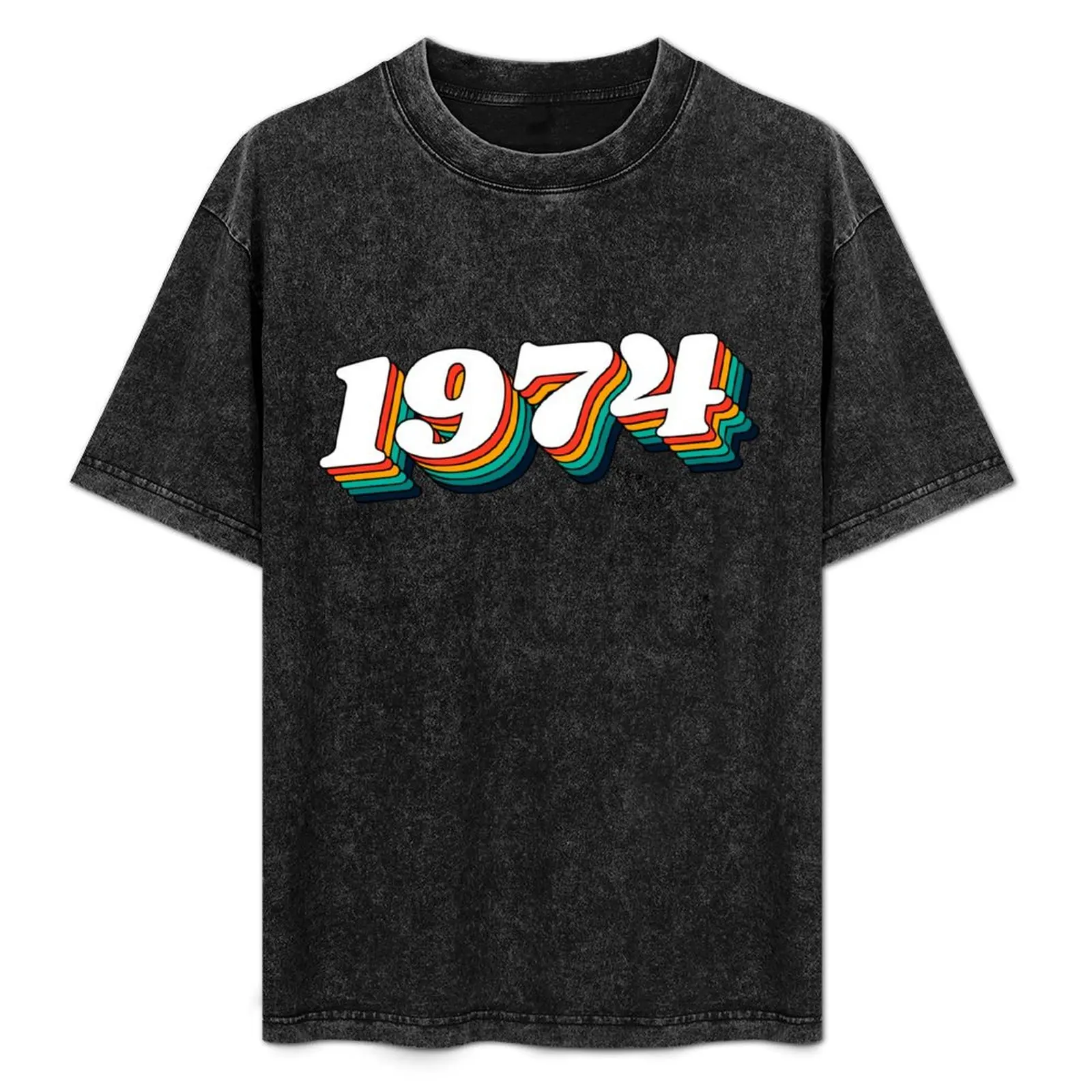 1974 Retro Label, 1974 Vintage Birthday T-Shirt summer clothes man t shirt oversized custom t shirt mens funny t shirts