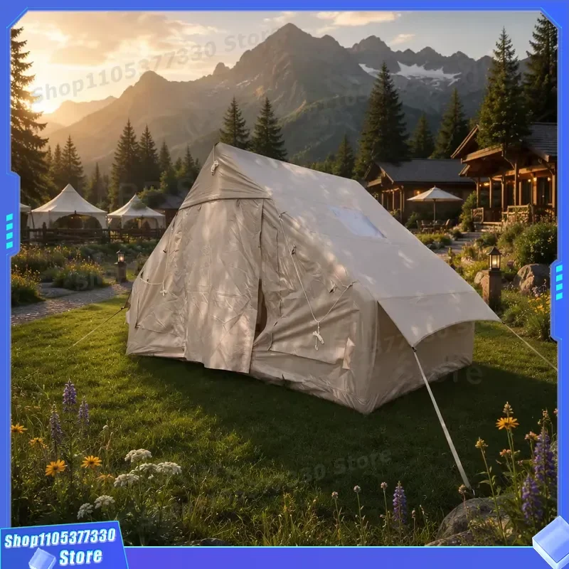 6.3m2 Lightweight Inflatable Air Tent 210D Oxford Fabric Waterproof 13KG Portable Camping Shelter 3*2.1*2m Single Entry