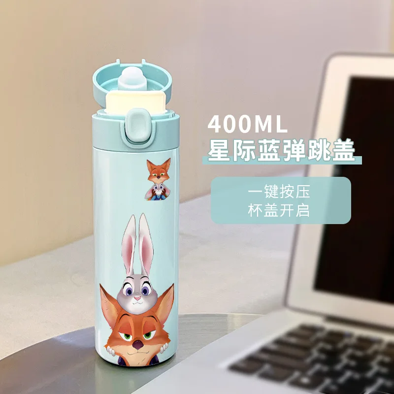 420 مللي ل Zootopia2 كوب ماء الكرتون المحمولة في الهواء الطلق كوب معزول طالب خفيفة الوزن المزدوج شرب ترتد كوب هدية الكريسماس