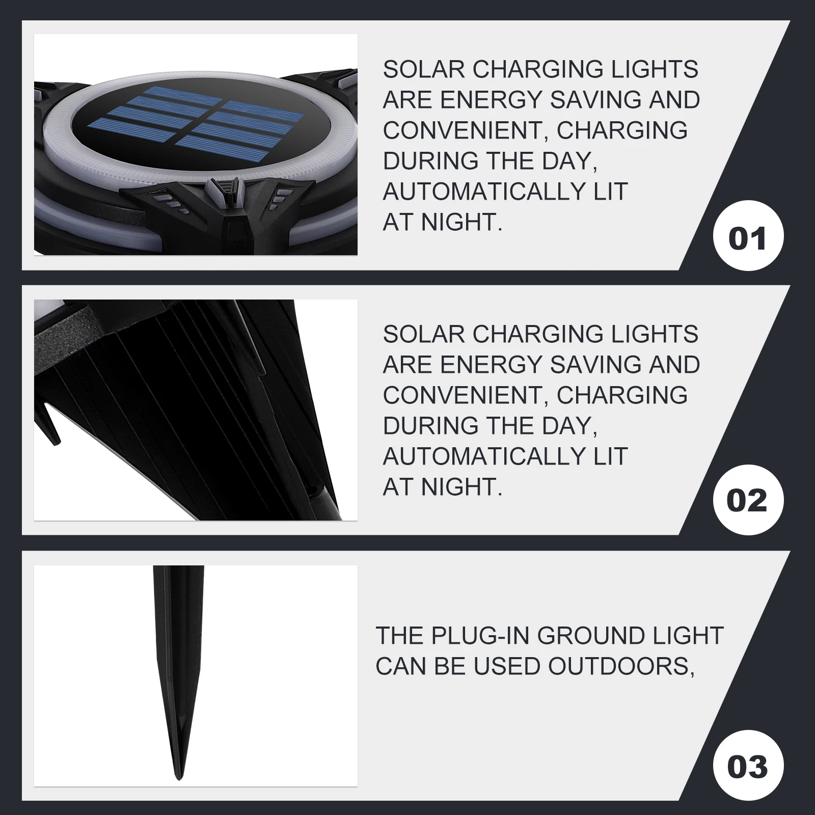 

Solar Buried LED Waterproof L scape Lighting for Garden Decorative Outdoor Patio Lawn Solar Buried Light Light