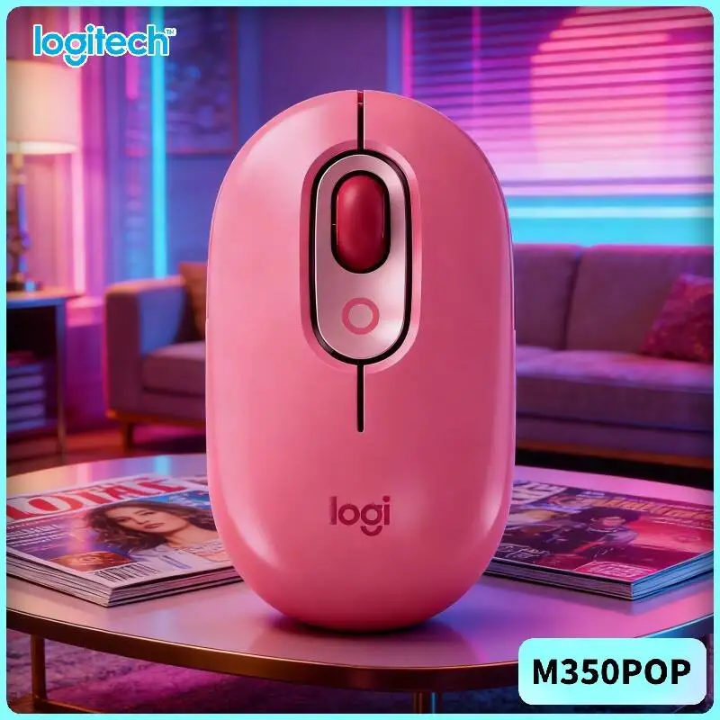 Eco-Friendly Logitech   POP Mouse Recycled Plastic Silent Scroll Multi-Device for All-in-One Desktop and Home Office PC Use