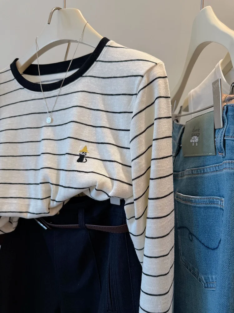 

Long Sleeved T Shirts V Collar Womens Spring Ruffle Trim Adjustable Waist Lady Pleat Artistic Leisure Layered Simple Crisp Fresh