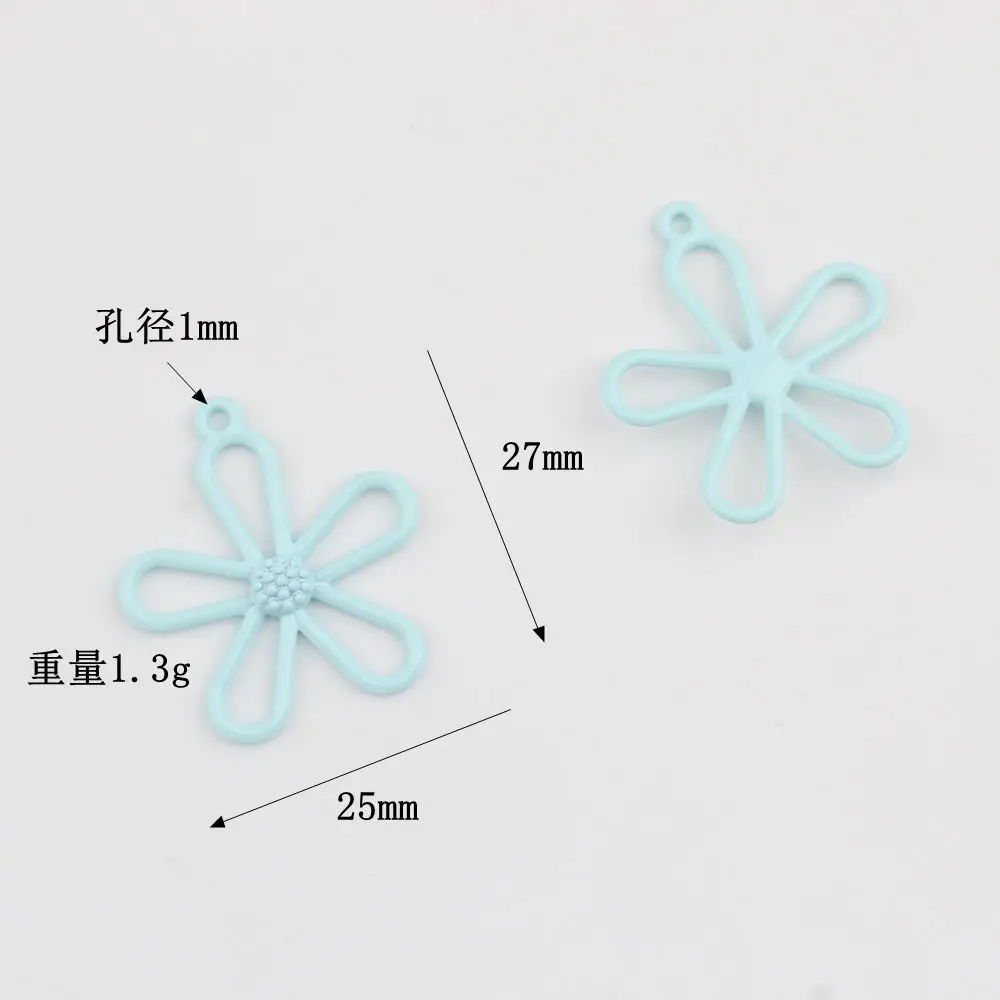 10Pcs/lot Simple Spray Painted Flower Charm DIY Jewelry Components for Necklace Bracelet