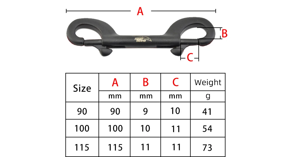 1 Stück KEEP DIVING 316 Edelstahl Tauchhaken mit Doppelende für Ausrüstung BCD Chioce Schnellverschluss-Kit – Detail 3