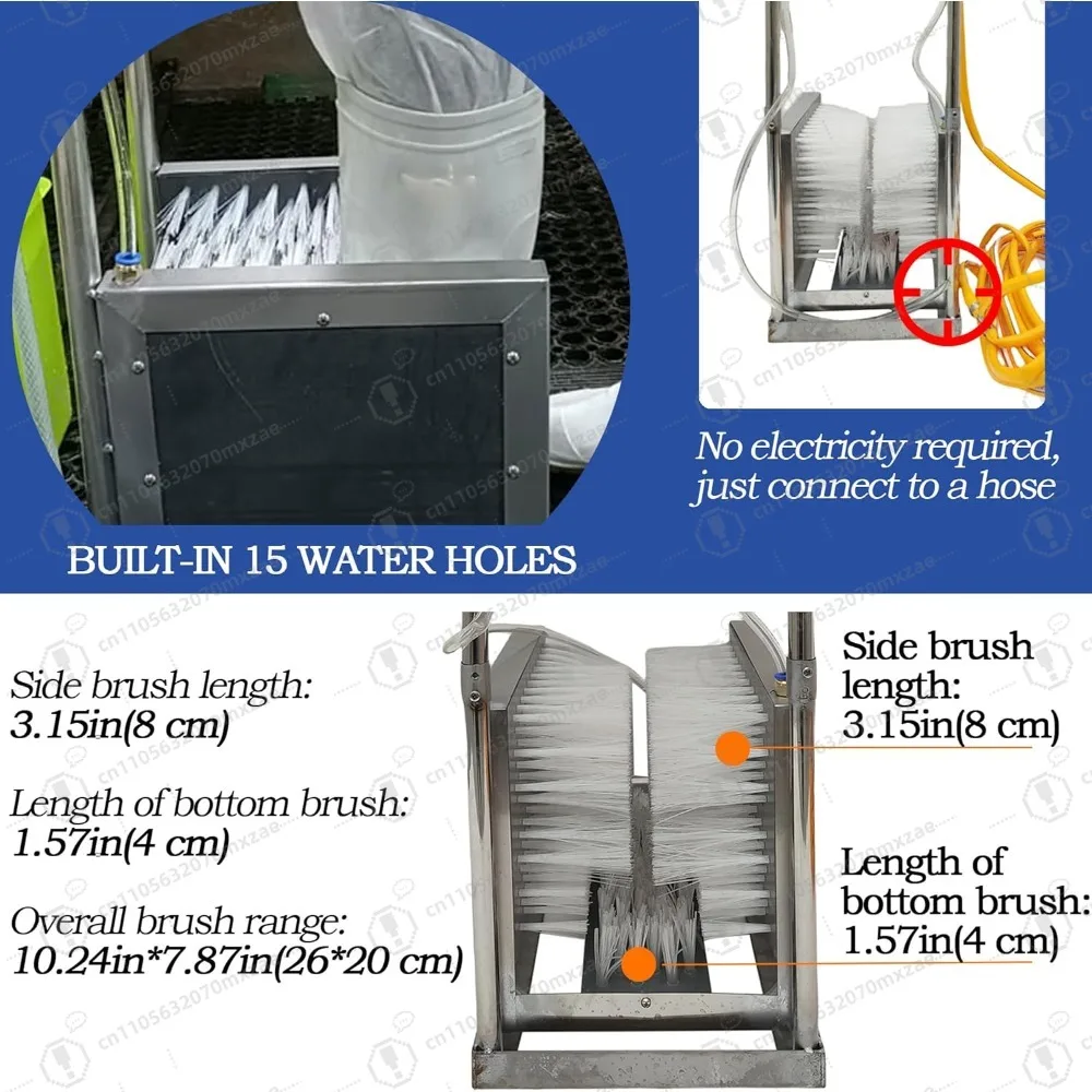 غسالة أحذية المزرعة للماشية من الفولاذ المقاوم للصدأ للطين، فرشاة تنظيف أحذية المطر متعددة الوظائف