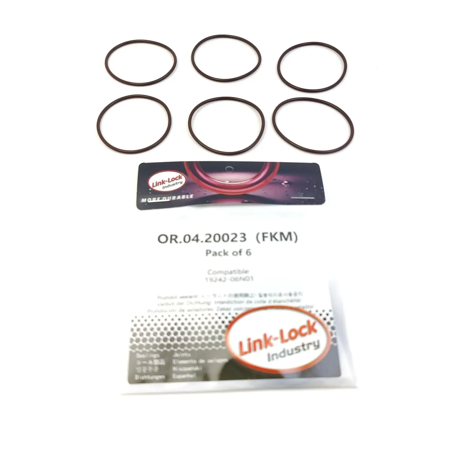 

LINK-LOCK 6PCS OR.04.20023 FKM Viton 42×2 Sealing Universal O-Ring Kit 19242-06N01 for NISSAN