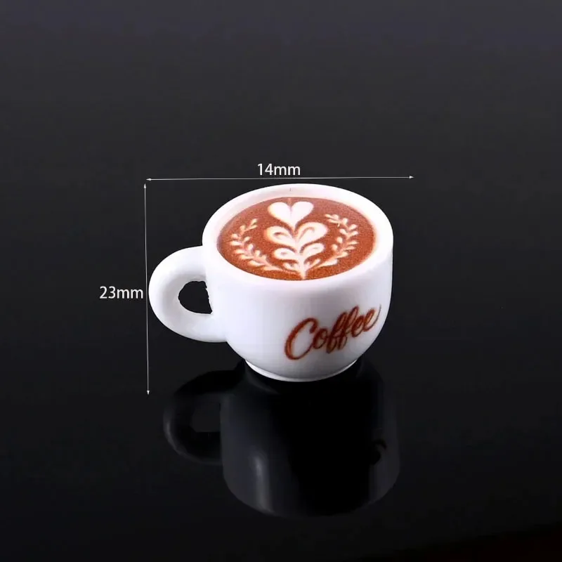 10Pcs Resin Cute Coffee Cup Plate 1/12 Miniature Dollhouse Fake Food for Doll Kitchen Accessories DIY Scrapbook Crafts