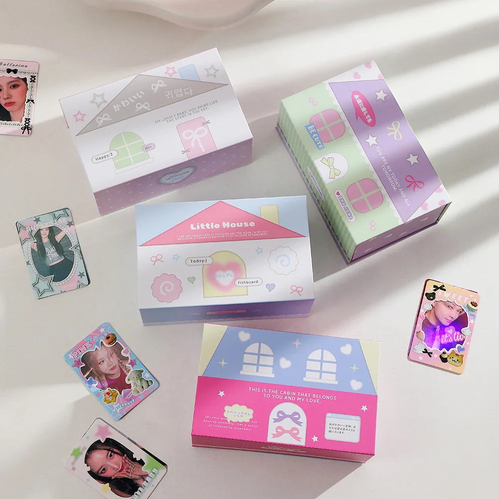 Imagem -04 - Minkys Kawaii House Series Kpop Photocards Toploader Collect Box Caixa de Armazenamento de Cartões Pequenos Caixa de Classificação Papelaria 3