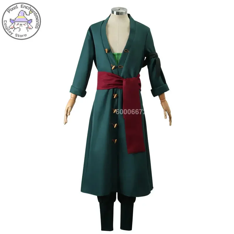 RT01 อะนิเมะ Roronoas คอสเพลย์เครื่องแต่งกายชุดกิโมโน Robe Zoro เสื้อคลุมชุดผู้ใหญ่เด็กฮาโลวีนชุดวิกผมต่างหู Props Comic Con * Jk2