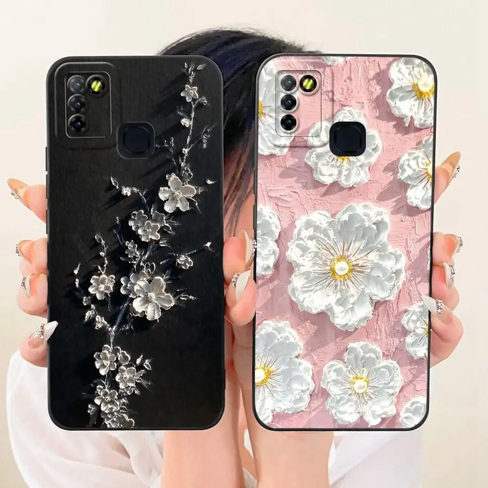 Daisy Bow Pattern Butterfly Flower Cherry Back Cover For Infinix Hot 10 Lite Phone Case Soft Silicone Casing On Infinix Smart 5 - view 2