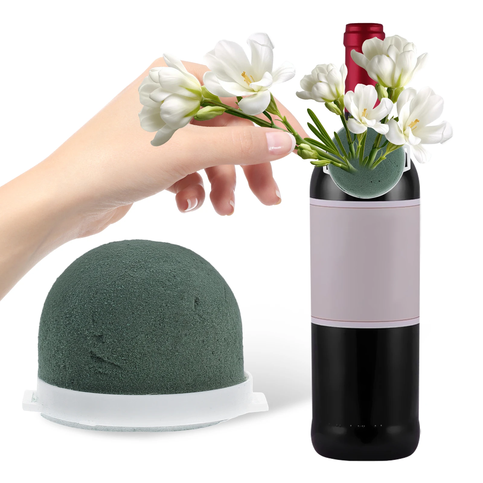 

12pcs Mini Floral Foam Holder For Diy Flower Arrangement Round Flower Foam For Wedding Floral Craft Floral Arrangement Supplies