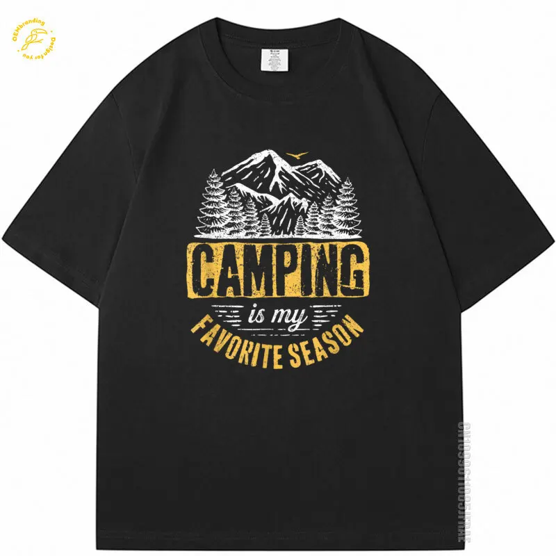 

Funny Man T Shirts Campin Lover Outdoor Camper Favorite Season 2025 Hot Tee Cotton Oversized T-Shirt Мужская Одежда