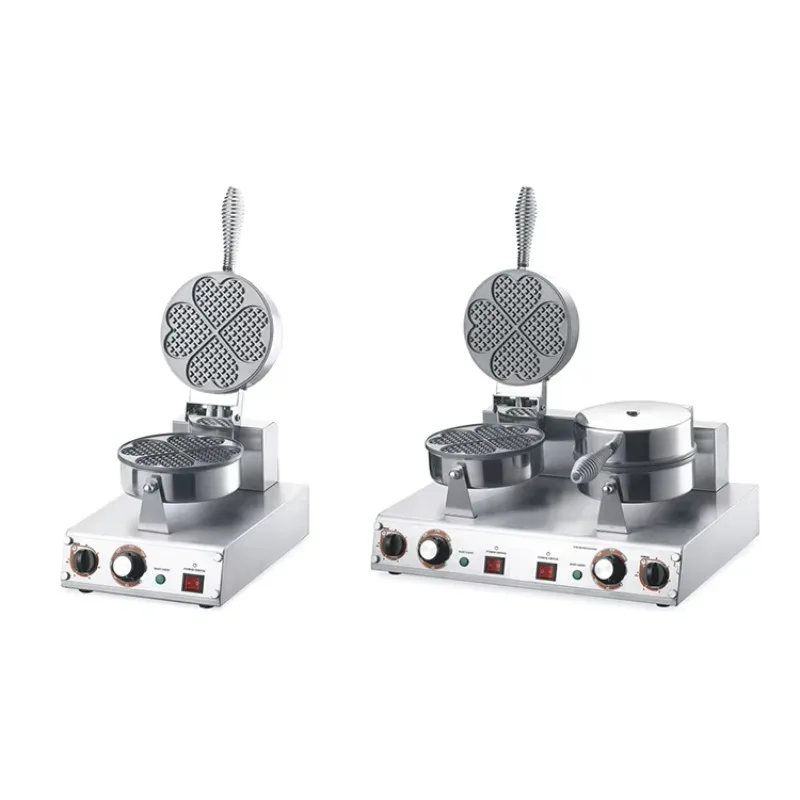 Pembuat Waffle Bulat Keramik & Baja Tahan Karat Komersial dengan Fungsi Sandwich untuk Penggunaan Hotel 220V Colokan AS Sedang Diskon