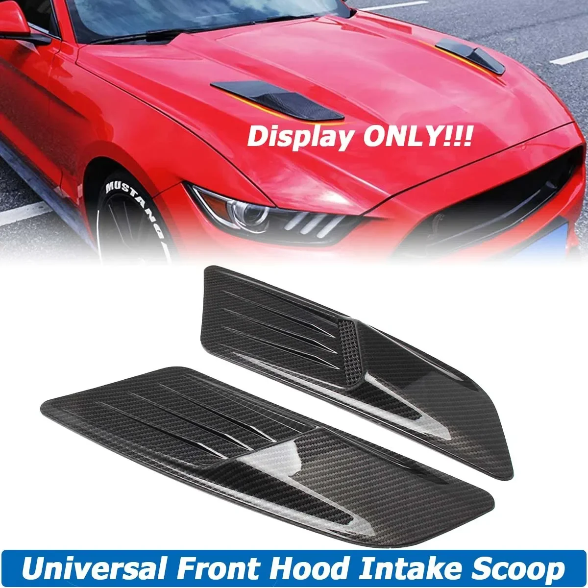 for Ford Mustang 2015-2022 Universal Fit Front Hood Intake Scoop Bonnet Vent Panel Trim Air Vent Outlet Cover Car Accessories